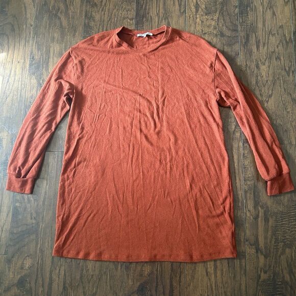 Reformation Long Sleeve Mini Dress Burnt Orange Women’s Large Fall - Picture 1 of 8